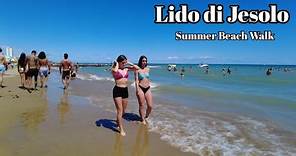 Lido di Jesolo Italy Summer Beach Walk 🏖️ ☀️ [July 2023] 4K