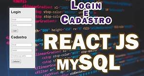 Página de Login e Cadastro utilizando React Js, Node e MySQL (Simples)