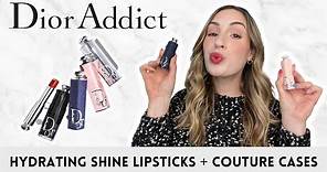 DIOR ADDICT Hydrating Refillable Shine Lipsticks + ALL THE CASES! | Review, Swatches, Demo
