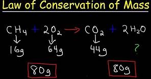 Law of Conservation of Mass - Fundamental Chemical Laws, Chemistry