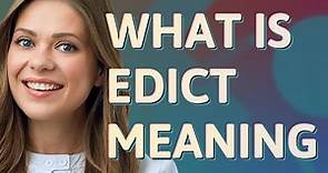 Edict | meaning of Edict