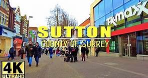 Walking tour at Sutton High Street 2024 | London Borough of Sutton | England United Kingdom