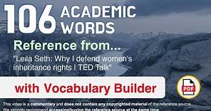 106 Academic Words Ref from "Leila Seth: Why I defend women's inheritance rights | TED Talk"