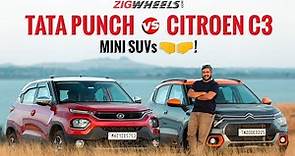 Tata Punch vs Citroën C3| Mini SUVs Tested! | Handling, Ride & Performance Comparison |ZigWheels.com