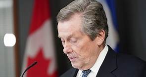 Toronto Mayor John Tory announces resignation