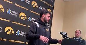 Iowa wide receiver Nico Ragaini speaks after the Hawkeyes found offensive life vs. Rutgers
