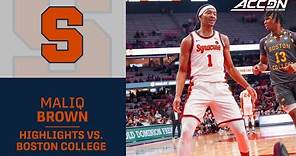 Syracuse's Maliq Brown Fills The Stat Sheet vs. Boston College