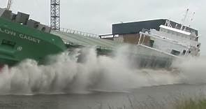 Launch of the ARKLOW CADET at Shipyard Ferus Smit #shorts #shiplaunch