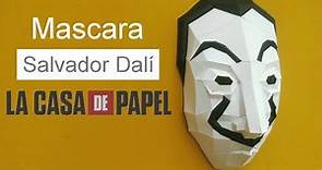 Cómo hacer la mascara de Salvador Dalí (La casa de papel) con opalina o cartulina