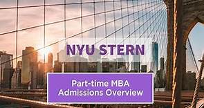 Part-time MBA Admissions Overview