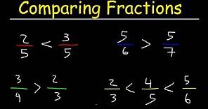 Comparing Fractions With Different Denominators