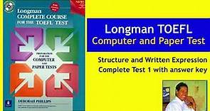 Longman TOEFL Structure Complete Test 1 with answer key