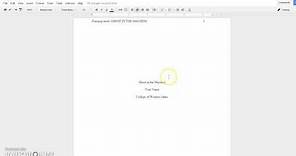 How to Format an APA Paper using Google Docs