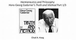 Gadamer & Hermeneutics Truth and Method Lecture 1/4 Kant's Aesthetics, Interpretation, Philosophy