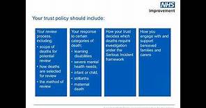 Guide for NHS trusts on local learning from deaths policies