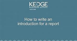 How to write an introduction for a report (5 of 10)