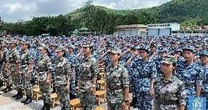 “香港青少年軍事夏令營”開營 學員烈日下宣誓