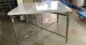 4尺2寸白鐵折合桌、組合桌、開合桌、四角桌、飯桌、神明桌、工作台、活動桌、餐桌、露營桌、麻將桌、工業桌、白鐵桌、白鐵方形桌