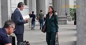 Bridget Moynahan and Peter Hermann on the 'Blue Bloods' set in New York