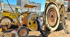 How to repair the hardly broken big wheels and bearing of Road roller