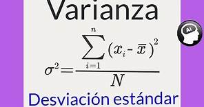 Medidas de variabilidad, Varianza, Desviación estandar, para datos agrupados y no agrupados