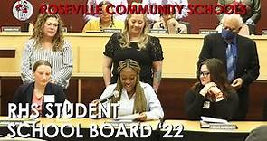 Roseville High School Student School Board 2022