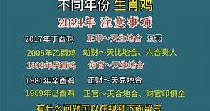 十二生肖运势之不同年份生肖鸡进入2024年的注意事项