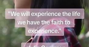 ✨ "We will experience the life we have the faith to experience." - Julia Cameron 🌟 Let's manifest our best lives together! 💫🙌 #Faith #Inspiration #QuoteOfTheDay #Manifestation | Faith Counts