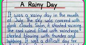 A rainy day essay in English || Essay on a rainy day || A rainy day paragraph || A rainy day essay