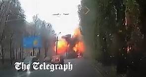Ukraine war: Moment Russian missile hits Dnipro during rush hour