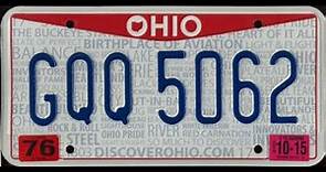 Ohio license plate design history 1974-Present day.