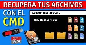 ✅ RECUPERAR ARCHIVOS CON EL CMD Borrados Formateados o Eliminados Memoria SD, USB, Disco Duro