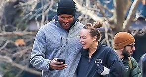 GMA's Michael Strahan and girlfriend look happy as they return home from gym