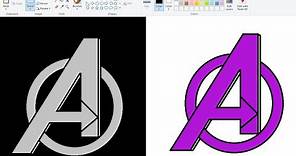 How to draw Avengers logo step by step | Avengers logo Drawing in Ms Paint.