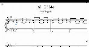 John Legend - All Of Me Sheet Music