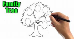 How to Draw a Family Tree Easy Outline Drawing Step by Step Sketch Ideas for Beginners