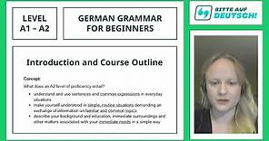 Learn German Grammar for Beginners (A1 / A2) - Introduction and Outline