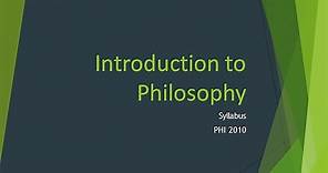 Introduction to Philosophy Syllabus