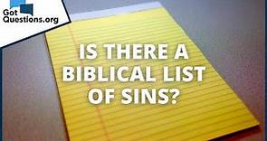 Is there a biblical list of sins? | GotQuestions.org