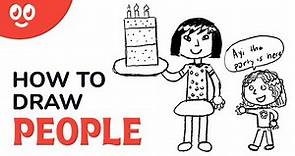 How to Draw People - Easy Step by Step Tutorial for Kids