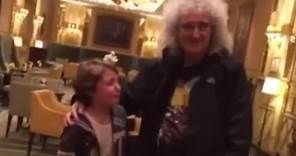 Brian May Meets & Signs Autograph For Tearful Emotional Young Queen Fan