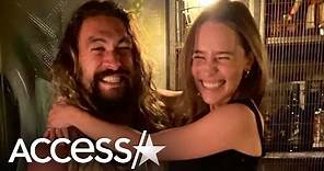 Jason Momoa & Emilia Clarke Beam In 'Game Of Thrones' Reunion