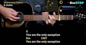The Only Exception - Paramore (Guitar Chords Tutorial with Lyrics)