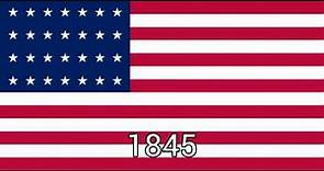 Evolución de la bandera de Estados Unidos.