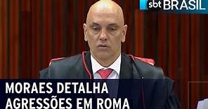 Alexandre de Moraes confirma que filho levou tapa em aeroporto | SBT Brasil (25/07/23)