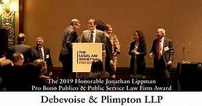 Debevoise & Plimpton LLP receives The 2019 Honorable Jonathan Lippman Award
