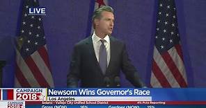 Gavin Newsom Delivers Victory Speech In 2018 Gubernatorial Race