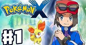 Pokemon X and Y - Gameplay Walkthrough Part 1 - Intro and Starter Evolutions (Nintendo 3DS)
