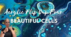 Acrylic Flip Cup Pour I Incredible Cells I Acrylic Pouring Technique