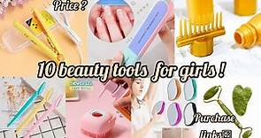 10 beauty tools every girl must have ✨| Types of beauty tools with names